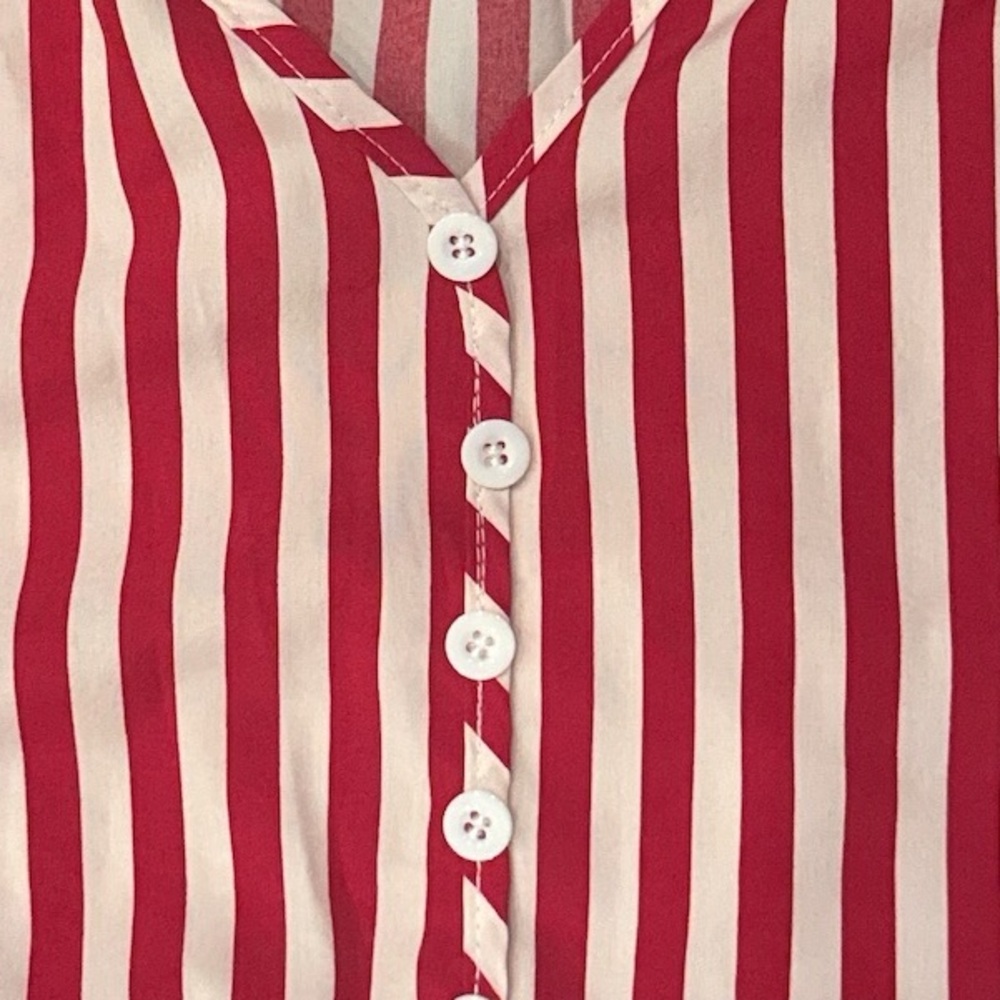 Red and White Striped Maxi Dress - Picture 7 of 7
